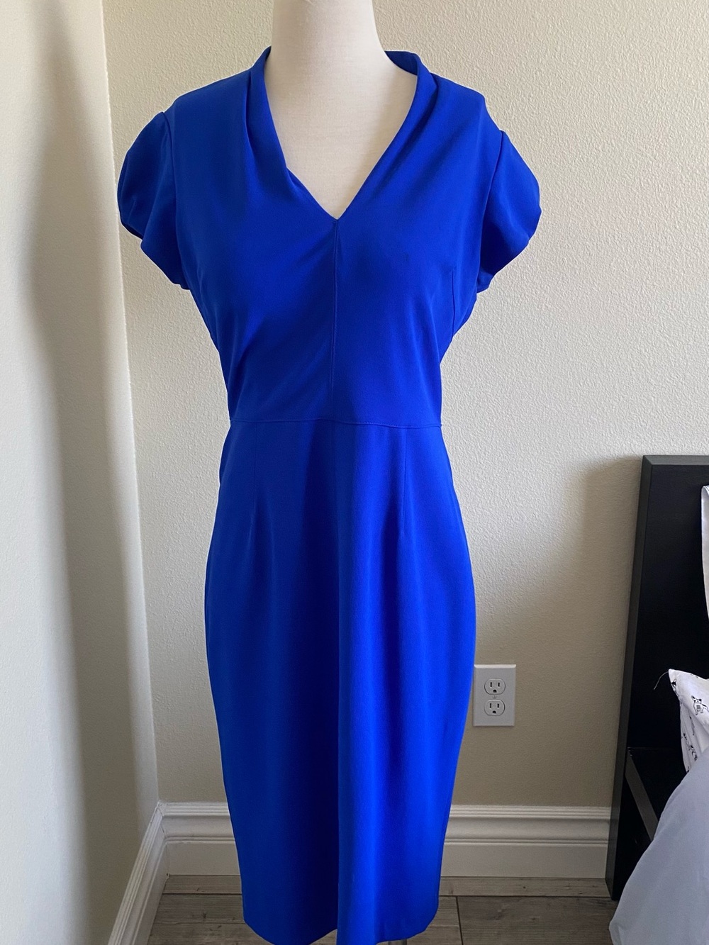 Betsey Johnson Cobalt Blue V-Neck Midi Dress